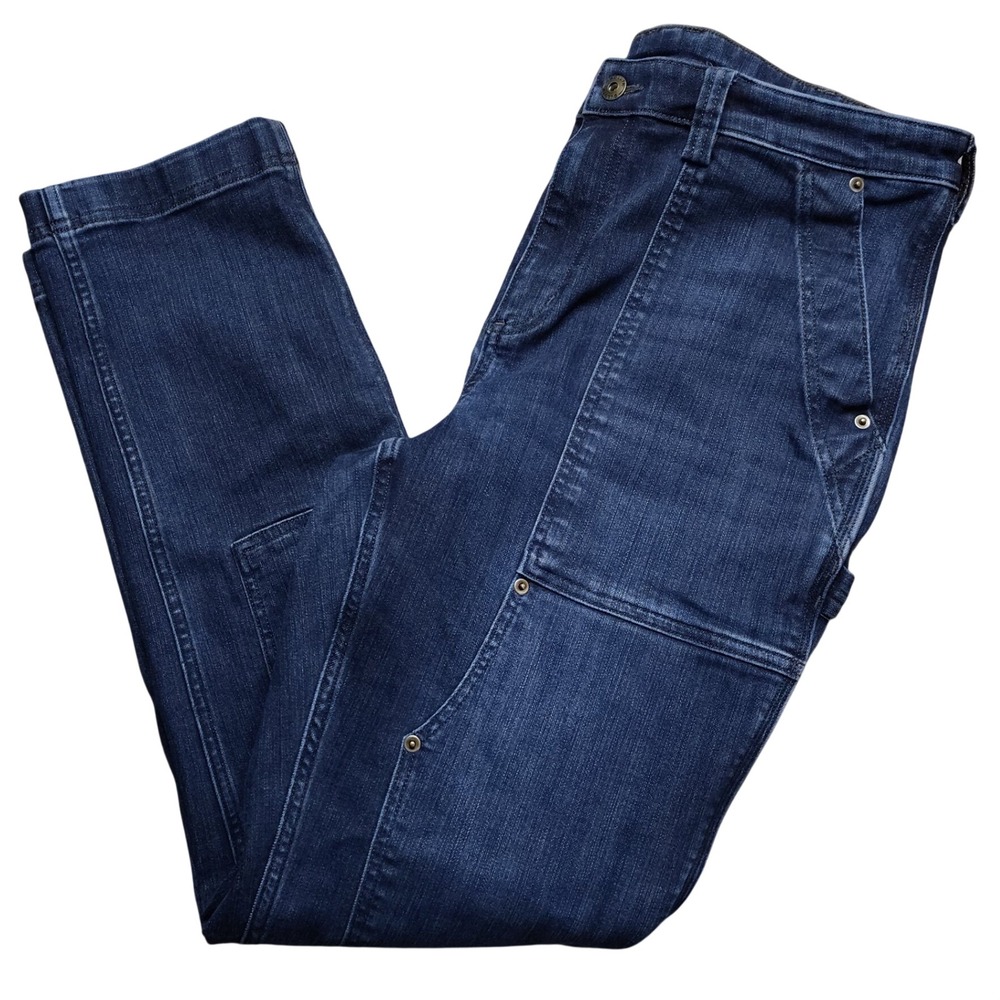 Duluth Trading Jeans Double Knee Flex Denim Slim Leg Carpenter Womens 16 Regular
